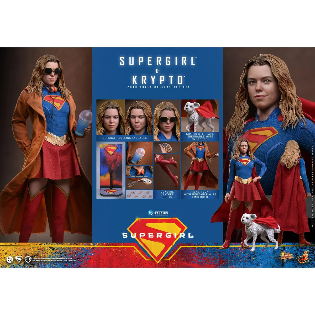 SUPERGIRL (2026 Movie) Supergirl & Krypto Sixth Scale Figure Set by Hot Toys