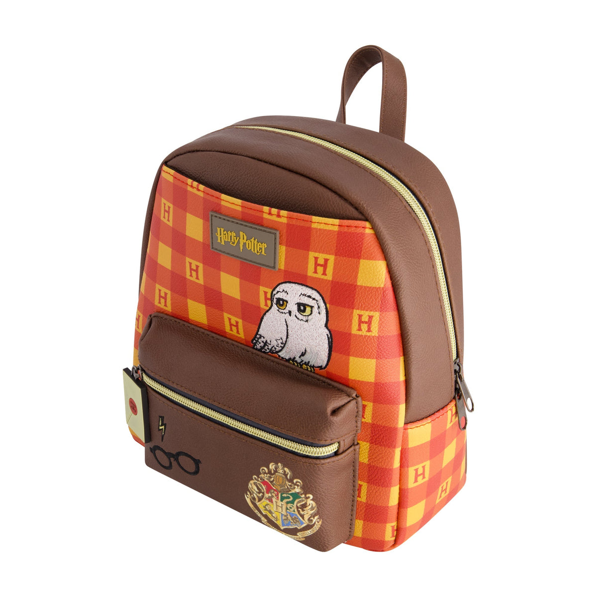 Harry Potter Hogwarts Crest Plaid Pattern Mini Backpack