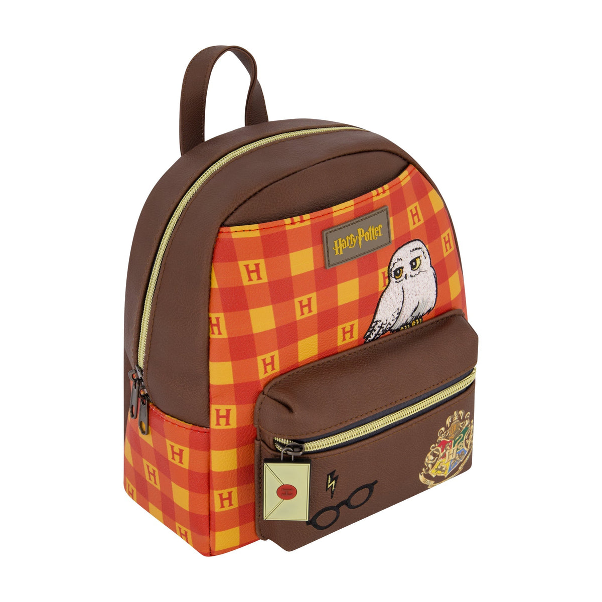 Harry Potter Hogwarts Crest Plaid Pattern Mini Backpack
