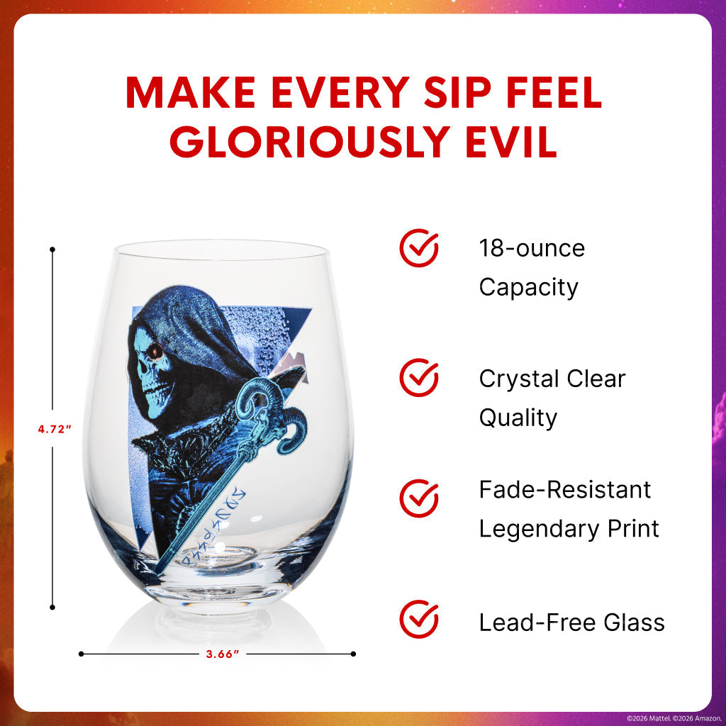 Masters of the Universe x Dragon Glassware 2026 Movie Skeletor Wine Glasses