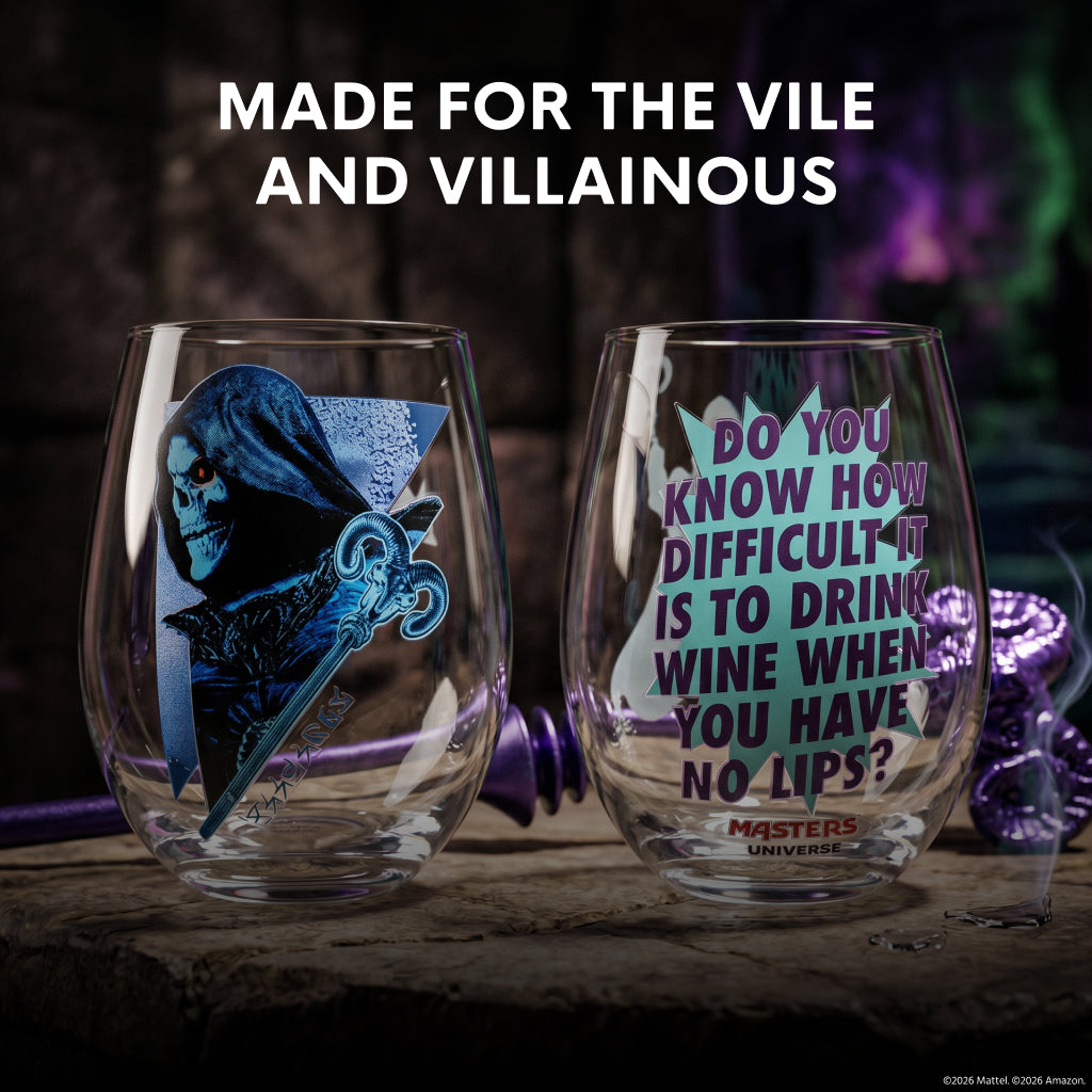 Masters of the Universe x Dragon Glassware 2026 Movie Skeletor Wine Glasses