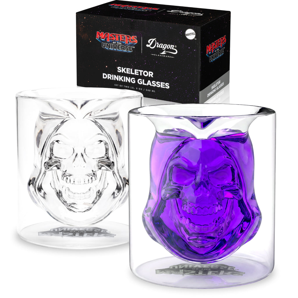 Masters of the Universe x Dragon Glassware Skeletor Drinking Glasses