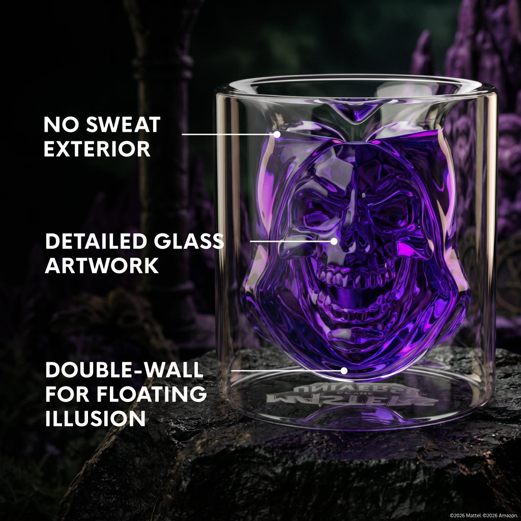 Masters of the Universe x Dragon Glassware Skeletor Drinking Glasses