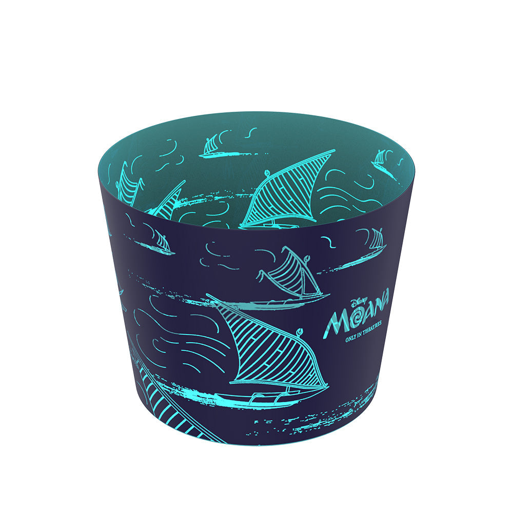 Moana Ancestors Boat Light-Up Popcorn Bucket back and interior view