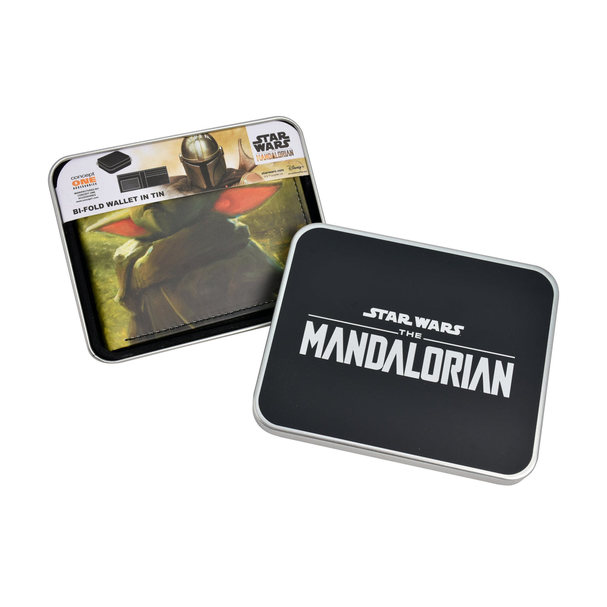 Star Wars Grogu Slim Bifold Wallet with Decorative Tin Case
