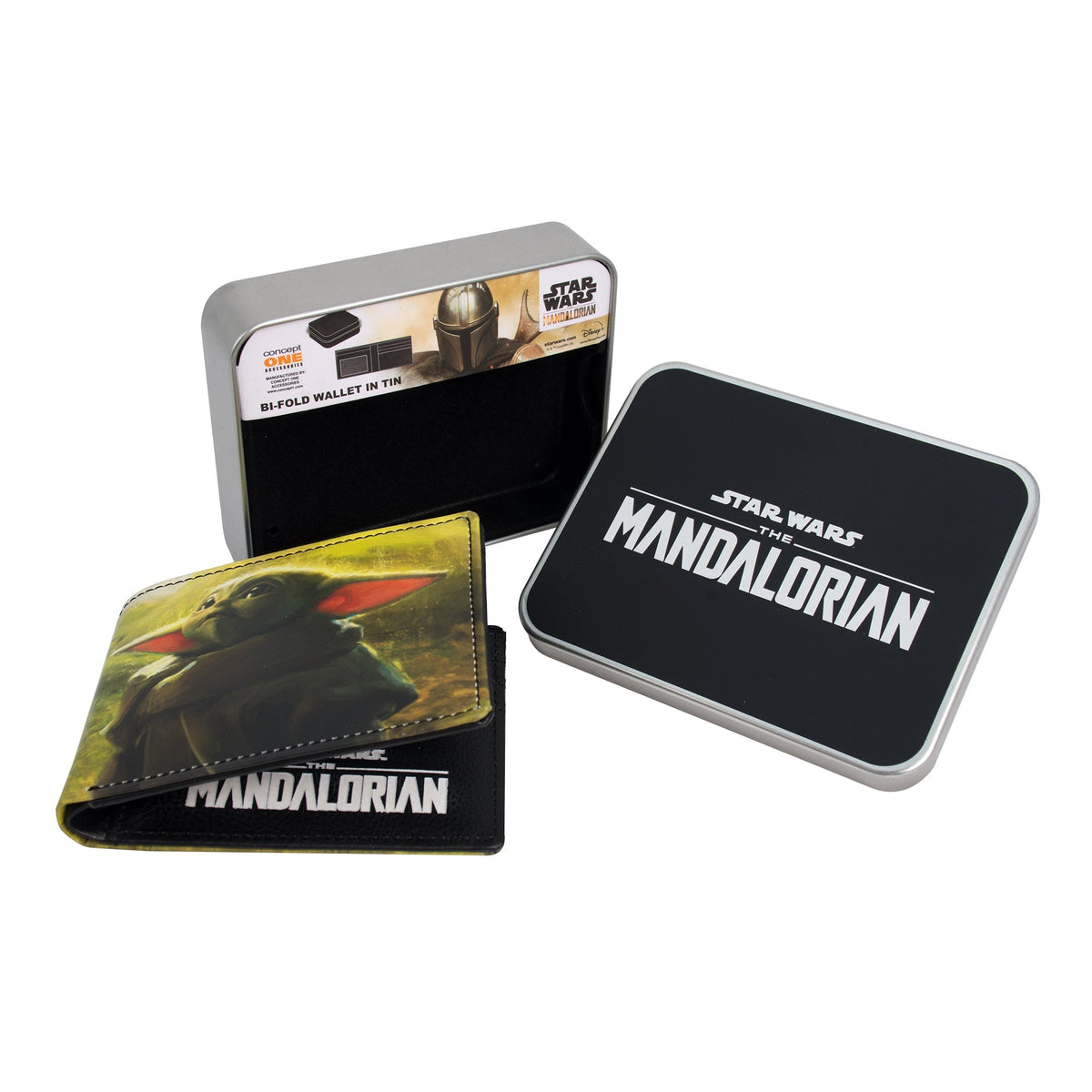 Star Wars Grogu Slim Bifold Wallet with Decorative Tin Case