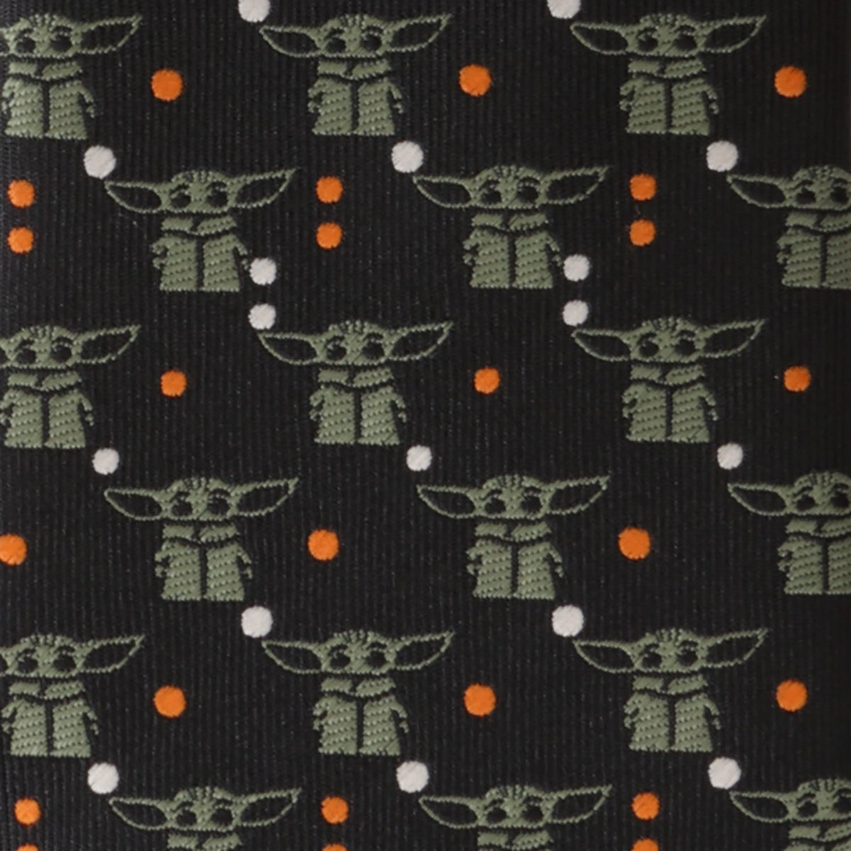 Star Wars Grogu Black and Orange Dotted Pattern Tie