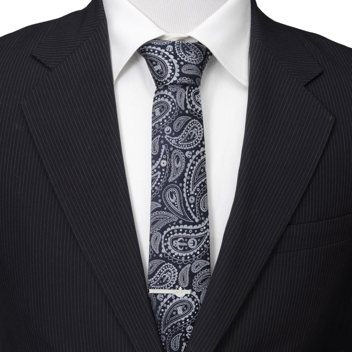 Star Wars The Mandalorian Blue Paisley 100% Silk Tie