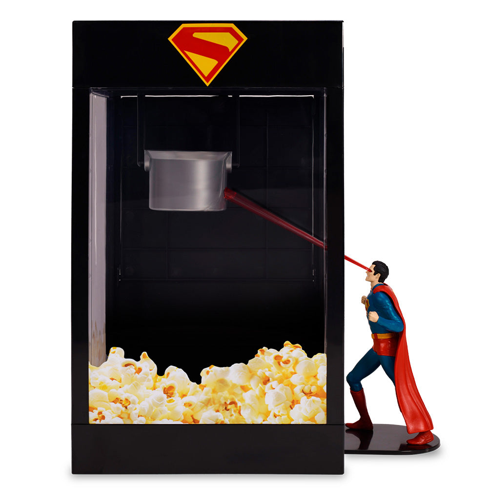 Front view of the official Superman 2025 movie machine popcorn bucket