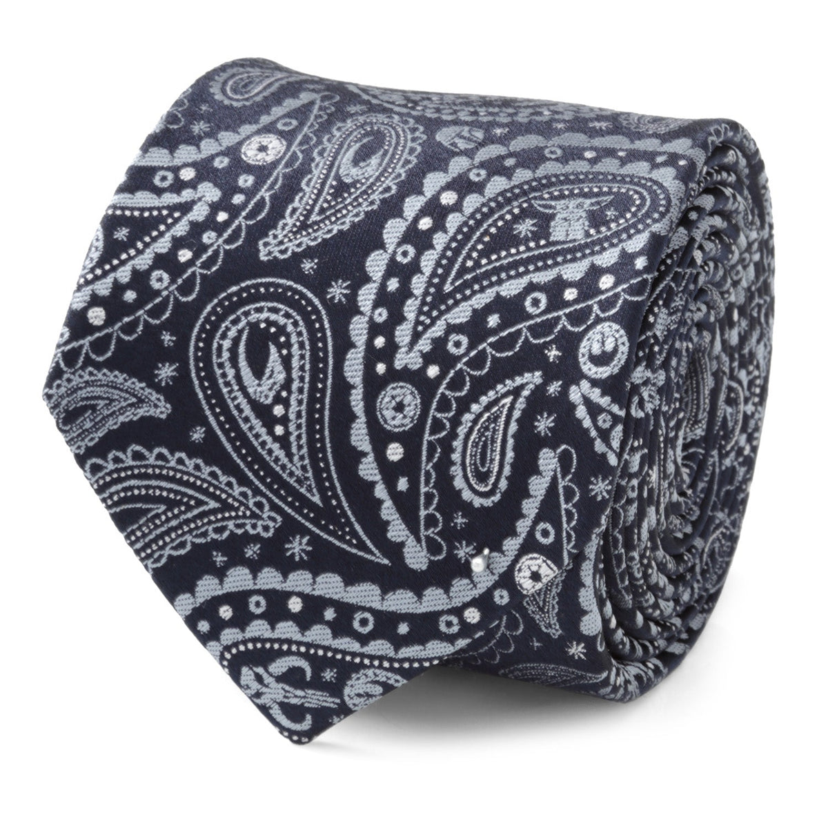 Star Wars The Mandalorian Blue Paisley 100% Silk Tie